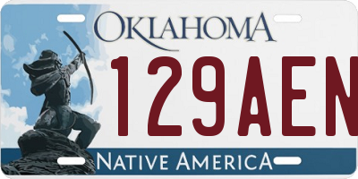 OK license plate 129AEN