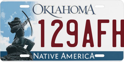 OK license plate 129AFH