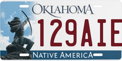 OK license plate 129AIE