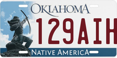 OK license plate 129AIH