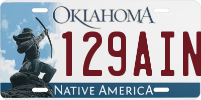 OK license plate 129AIN