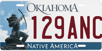 OK license plate 129ANC