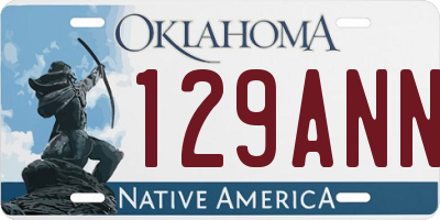 OK license plate 129ANN