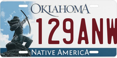 OK license plate 129ANW