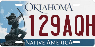 OK license plate 129AQH
