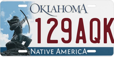 OK license plate 129AQK
