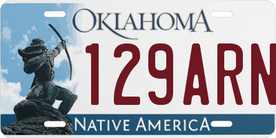 OK license plate 129ARN