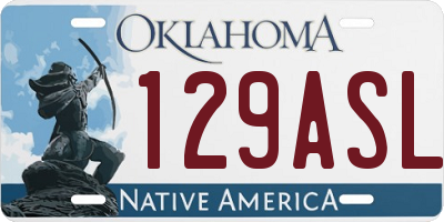 OK license plate 129ASL