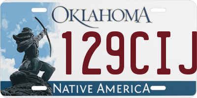 OK license plate 129CIJ