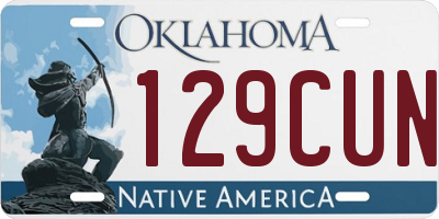 OK license plate 129CUN