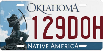 OK license plate 129DOH