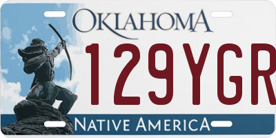 OK license plate 129YGR