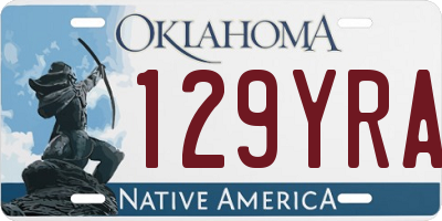 OK license plate 129YRA