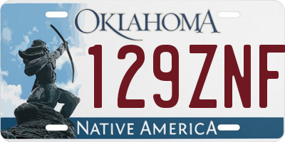 OK license plate 129ZNF