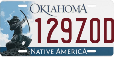 OK license plate 129ZOD