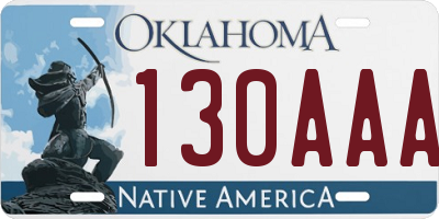 OK license plate 130AAA