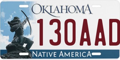 OK license plate 130AAD