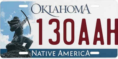 OK license plate 130AAH