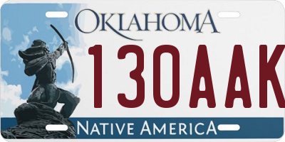 OK license plate 130AAK