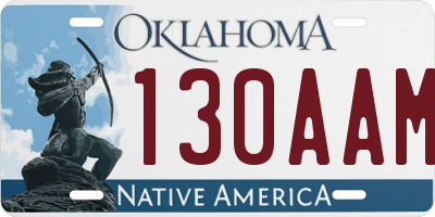 OK license plate 130AAM
