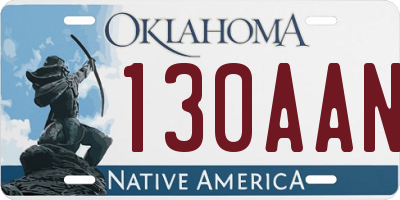 OK license plate 130AAN