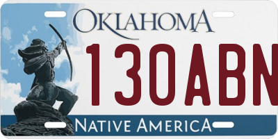 OK license plate 130ABN