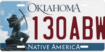 OK license plate 130ABW