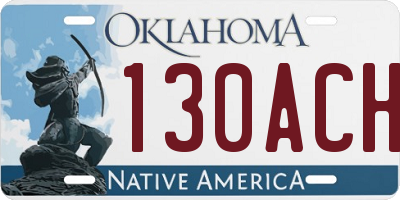 OK license plate 130ACH