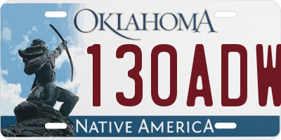 OK license plate 130ADW