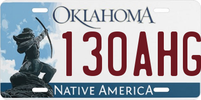 OK license plate 130AHG