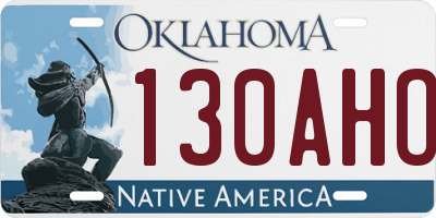 OK license plate 130AHO