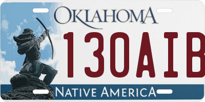 OK license plate 130AIB