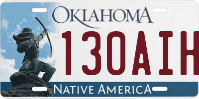 OK license plate 130AIH