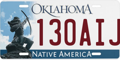 OK license plate 130AIJ