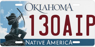 OK license plate 130AIP