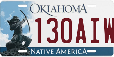 OK license plate 130AIW