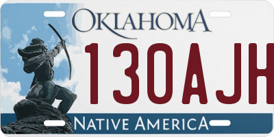 OK license plate 130AJH