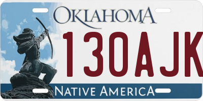 OK license plate 130AJK