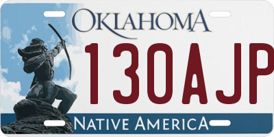 OK license plate 130AJP