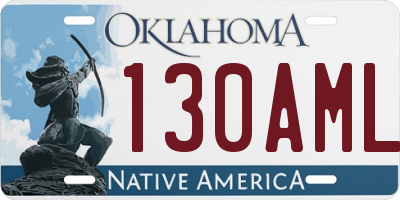 OK license plate 130AML