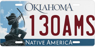 OK license plate 130AMS