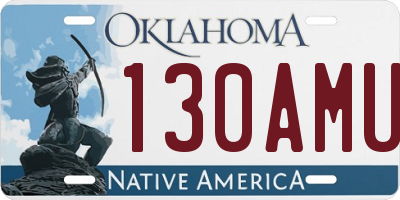 OK license plate 130AMU