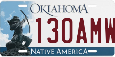 OK license plate 130AMW