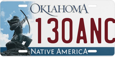 OK license plate 130ANC