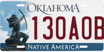 OK license plate 130AOB