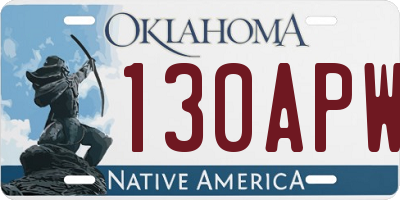 OK license plate 130APW