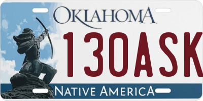 OK license plate 130ASK