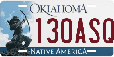 OK license plate 130ASQ