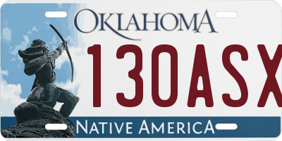 OK license plate 130ASX