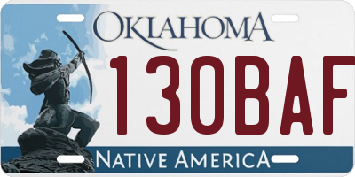 OK license plate 130BAF